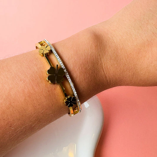 Clover Zircon Bangle