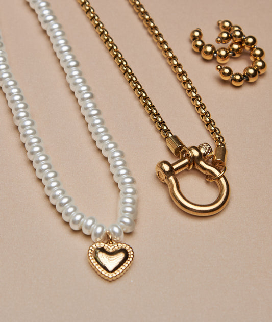 Eternal Pearl Heart Necklace