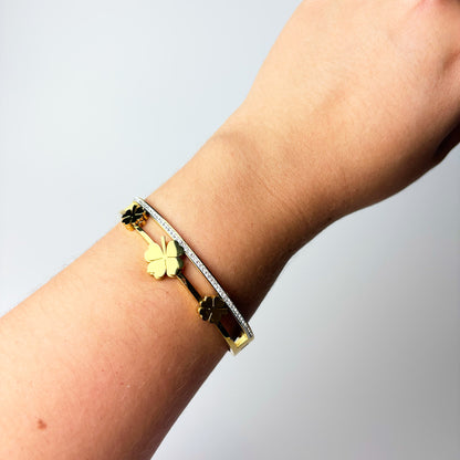 Clover Zircon Bangle