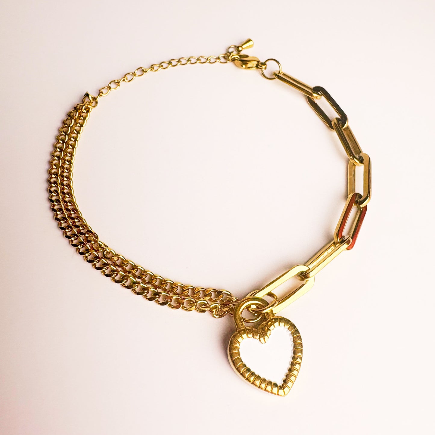 Linked White Heart Necklace