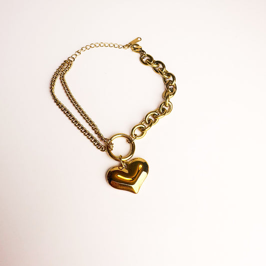 Bold Heart Chain Bracelet