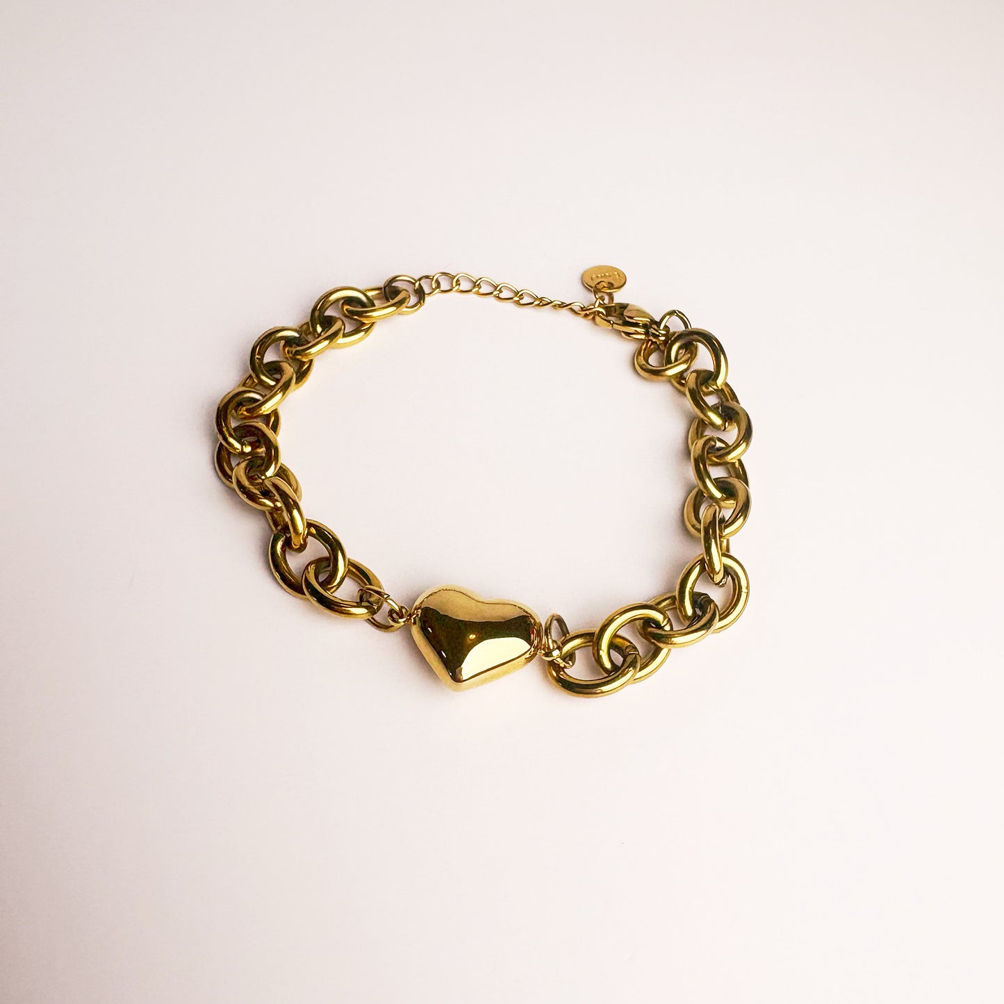 Golden Chunky Heart Bracelet