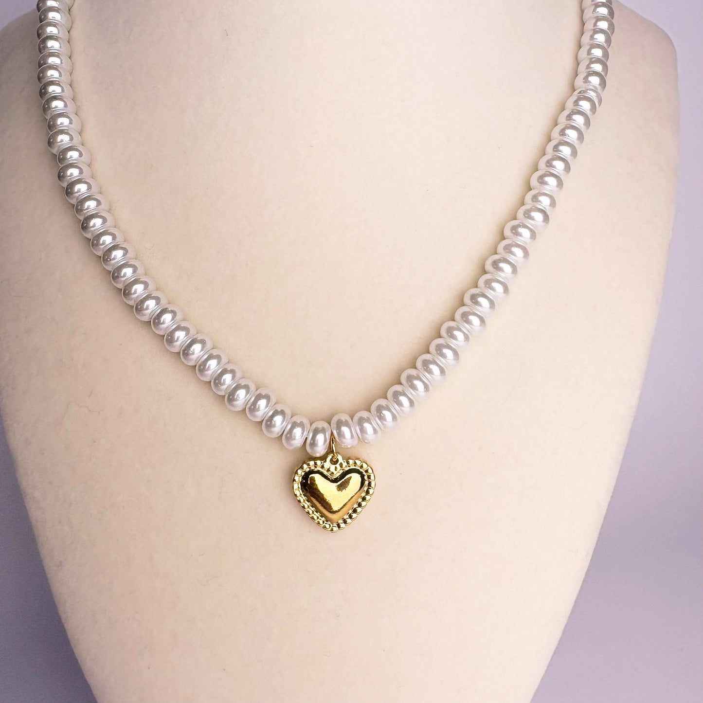 Eternal Pearl Heart Necklace